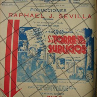 CARTEL ANTIGUO ORIGINAL PELICULA. LA TORRE DE LOS SUPLICIOS 1941 /151