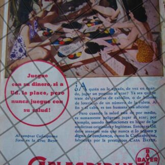 CARTEL PUBLICITARIO ANTIGUO CAFIASPIRINA BAYER 1939 /327