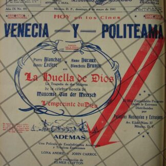 CARTEL ANTIGUO ORIGINAL PELICULA. LA HUELLA DE DIOS 1941 /163