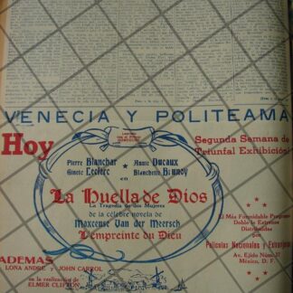 CARTEL ANTIGUO. PELICULA LA HUELLA DE DIOS 1941 Y MAS