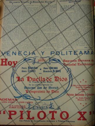 CARTEL ANTIGUO. PELICULA LA HUELLA DE DIOS 1941 Y MAS