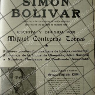 CARTEL ANTIGUO INICAN FILMACION DE PELICULA. SIMON BOLIVAR 1941
