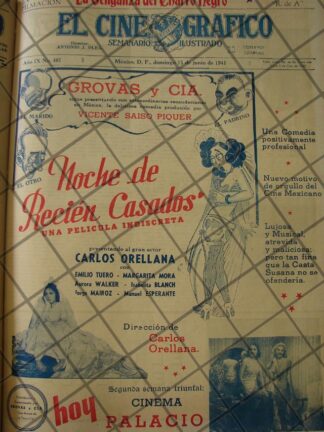 CARTEL ANTIGUO PELICULA. NOCHE DE RECIEN CASADOS. 1941 /201