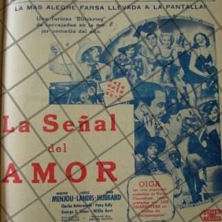CARTEL ANTIGUO PELICULA. LA SEÑAL DEL AMOR. (ROAD SHOW) 1941