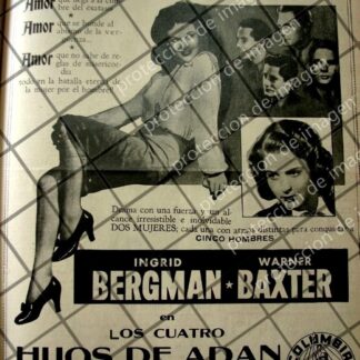 CARTEL ANTIGUO PELICULA. LOS 4 HIJOS DE ADAN 1941