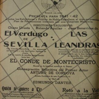 CARTEL ANTIGUO FILMEX S.A Y SUS PELICULAS 1941