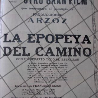 CARTEL ANTIGUO. FILMAN PELICULA LA EPOPEYA DEL CAMINO 1941 /4
