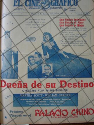 CARTEL ANTIGUO PELICULA. DUEÑA DE SU DESTINO 1941