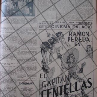 CARTEL ANTIGUO ESTRENO PELICULA EL CAPITAN CENTELLAS 1941