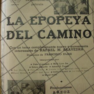 CARTEL ANTIGUO. FINALIZAN PELICULA LA EPOPEYA DEL CAMINO 1941