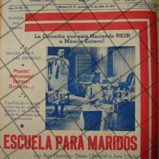 CARTEL ANTIGUO. PELICULA ESCUELA PARA MARIDOS 1941