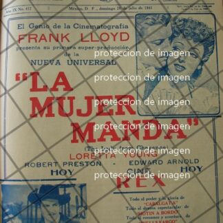 CARTEL ANTIGUO PELICULA LA MUJER MANDA 1941