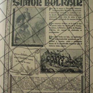 CARTEL ANTIGUO FILMAN PELICULA. SIMON BOLIVAR 1941 /4