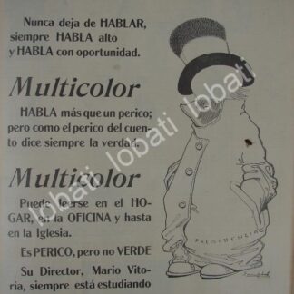 CARTEL ANTIGUO ORIGINAL DE 1911 PUBLICIDAD DE LA REVISTA MULTICOLOR CON FRANCISCO Y MADERO