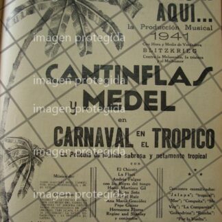 AFICHE ANTIGUO PELICULA CARNAVAL EN EL TROPICO 1941