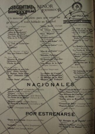 CARTEL ANTIGUO ARGENTINA SONO FILM Y UMITON 1941
