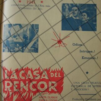 CARTEL RETRO FINALIZAN PELICULA LA CASA DEL RENCOR 1941