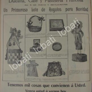 CARTEL ANTIGUO ORIGINAL DE PASTELERIA Y DULCERIA LA OPERA 1911 /189 SUPER RARO