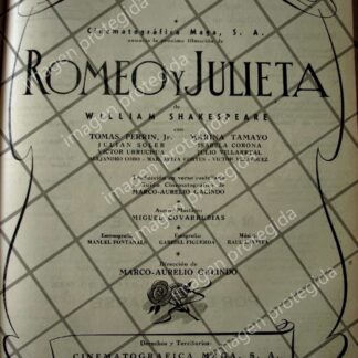 CARTEL ANTIGUO PELICULA ROMEO Y JULIETA 1941 JAMAS FILMADA