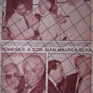 AFICHE ANTIGUO HOMENAJE A JUAN MALPICA SILVA 1956