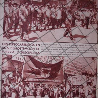 AFICHE ANTIGUO DESFILA SINDICATO FERROCARRILERO 1956