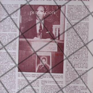 AFICHE ANTIGUO CANDIDATO RENE MASCAREÑAS 1956 CD. JUAREZ