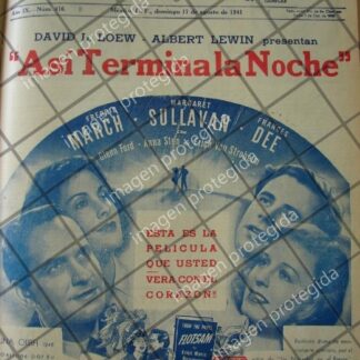 CARTEL ANTIGUO PELICULA. ASI TERMINA LA NOCHE 1941