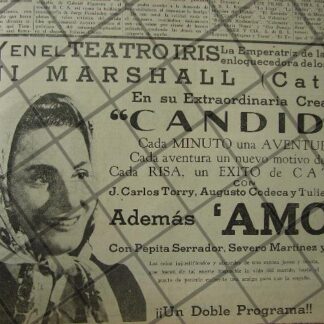 AFICHE ANTIGUO PELICULA. CANDIDA 1941 NINI MARSHALL
