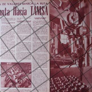 AFICHE RETRO INICIOS DE T.A.M.S.A. Y BOLSA DE VALORES 1956