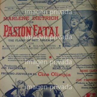CARTEL ANTIGUO PELICULA AMOR FATAL 1941