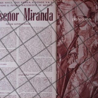 AFICHE RETRO. MOSEÑOR. DARIO MIRANDA GOMEZ 1956