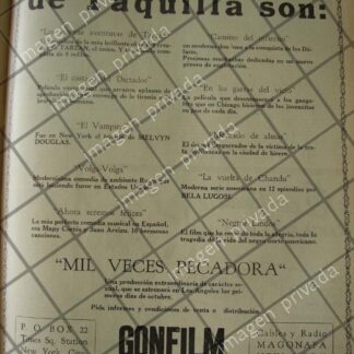 CARTEL RETRO DISTRIBUIDORA DE PELICULAS GONFILM 1941