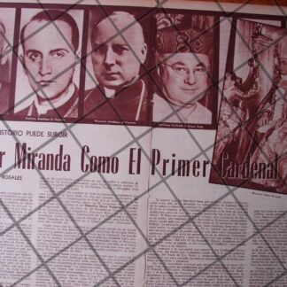 AFICHE RETRO DARIO MIRANDA GOMEZ POSIBLE CARDENAL 1956