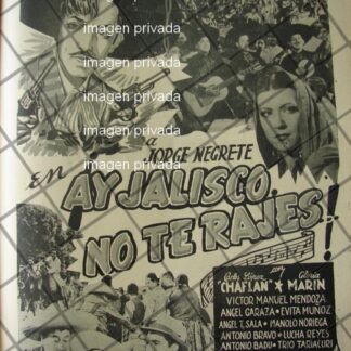 AFICHE ANTIGUO PELICULA AY JALISCO NO TE RAJES 1941 /5