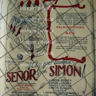 AFICHE ANTIGUO PELICULA HAY Q TIEMPOS SEÑOR DON SIMON /9