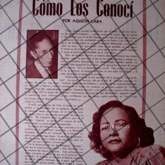 AFICHE RETRO AGUSTIN LARA HABLA DE TOÑA LA NEGRA 1956