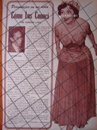 AFICHE RETRO AGUSTIN LARA HABLA DE MARIA CONESA 1956