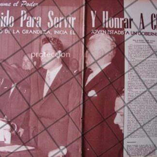 AFICHE RETRO TEOFILO BORUNDA ASUME COMO GOBERNADOR 1956