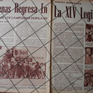 AFICHE RETRO LAZARO CARDENAS EN TORREON 1956
