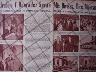 AFICHE RETRO RENE MASCAREÑAS ASUME ALCALDIA CD. JUAREZ 1956
