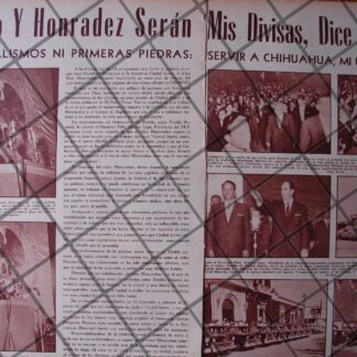 AFICHE RETRO RENE MASCAREÑAS ASUME ALCALDIA CD. JUAREZ 1956