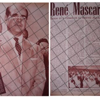 AFICHE RETRO RENE MASAREÑAS, NUEVO ALCALDE CD. JUAREZ. 1956