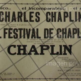 AFICHE RETRO DOCUMENTAL EL FESTIVAL DE CHAPLIN 1941 MUY RARO