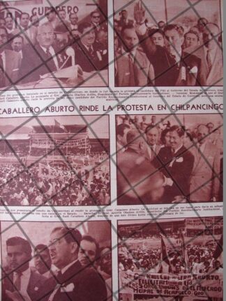 AFICHE RETRO CABALLERO ABURTO RINDE PROTESTA 1956