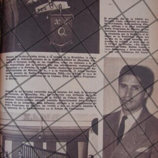 AFICHE RETRO ALEJANDRO A. SCHOBER EN LA X.E.Q. RADIO 1944