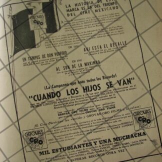 CARTEL PUBLICITARIO ANTIGUO. GROVAS ORO FILMS 1941 CINE