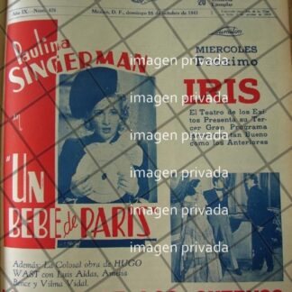 CARTEL RETRO PELICULA UN BEBE DE PARIS 1941 CINE IRIS