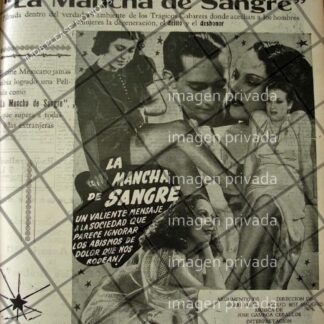 RARO CARTEL RETRO PELICULA LA MANCHA DE SANGRE 1941
