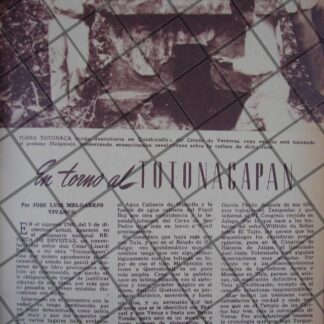 AFICHE RETRO DESCUBREN TUMBA, RUINAS TIAHUIXTLAN 1944