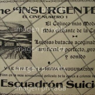 CARTEL RETRO INAUGURAN EL CINE INSURGENTES 1941